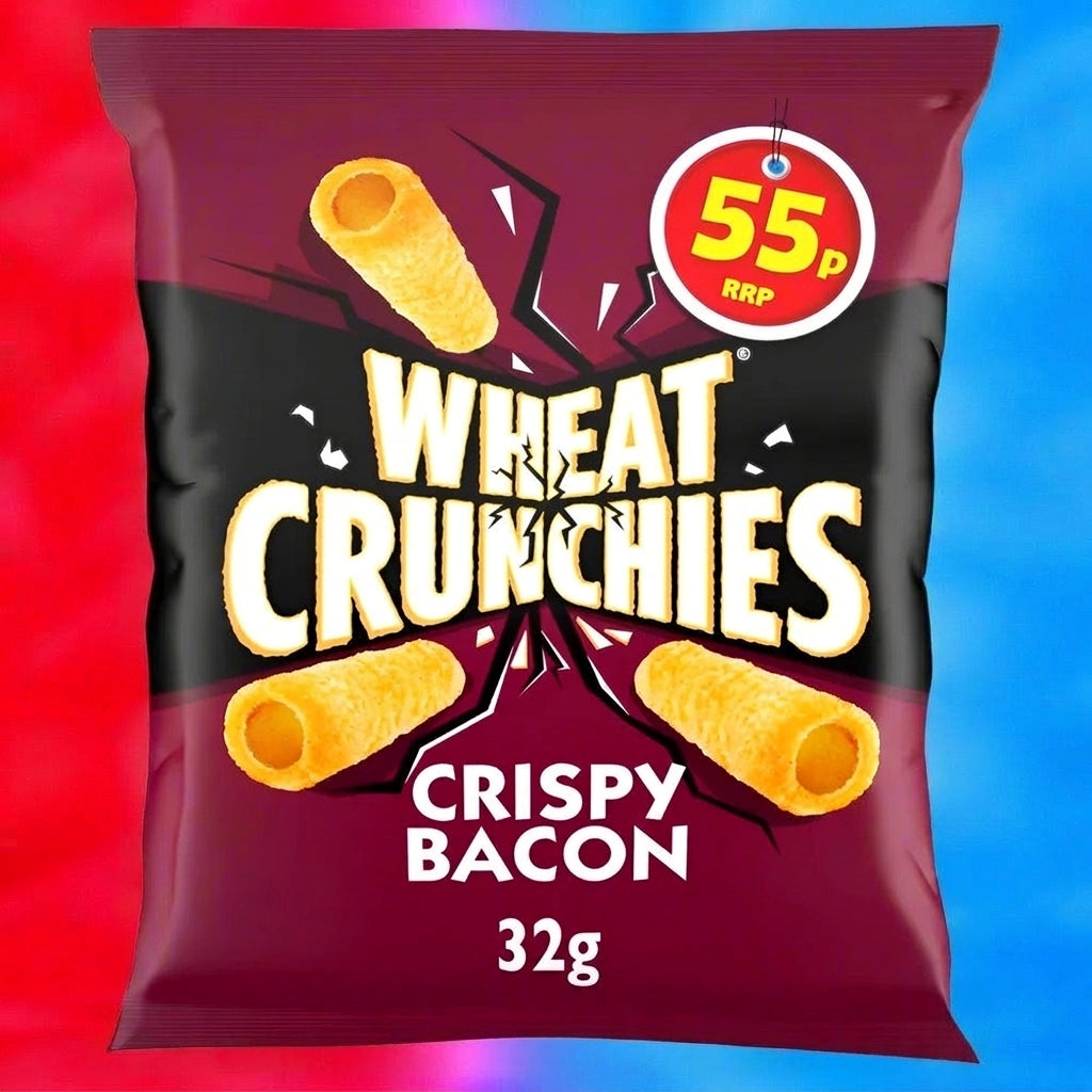 Wheat Crunchies Crispy Bacon Flavour Snacks 32g Single Packet 55p PMP