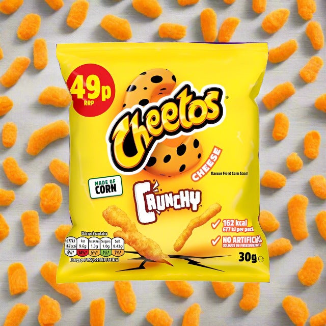 Cheetos Crunchy Cheese Snacks 49p PMP 30g Full Box (30 Pack)