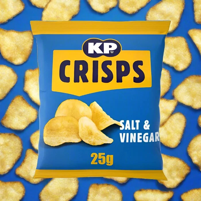KP Salt & Vinegar Crisps 25g Full Box (48 Pack)