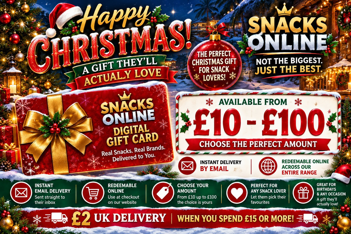 Snacks Online Christmas Digital Gift Card – instant email gift for snack lovers £10 to £100