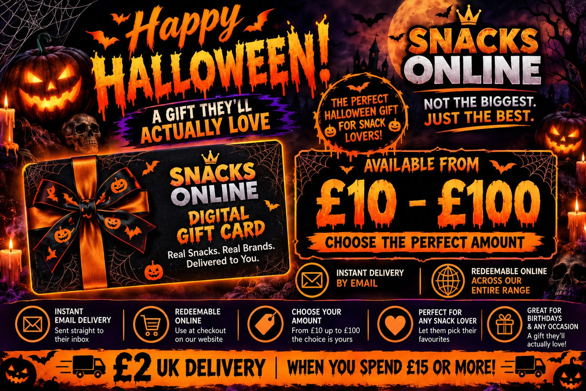 Snacks Online Halloween Digital Gift Card – instant email gift for snack lovers from £10 to £100