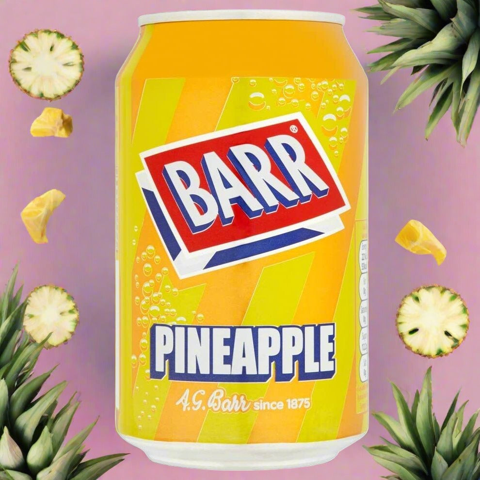 Barr Pineapple 330ml Can, PMP, 59p