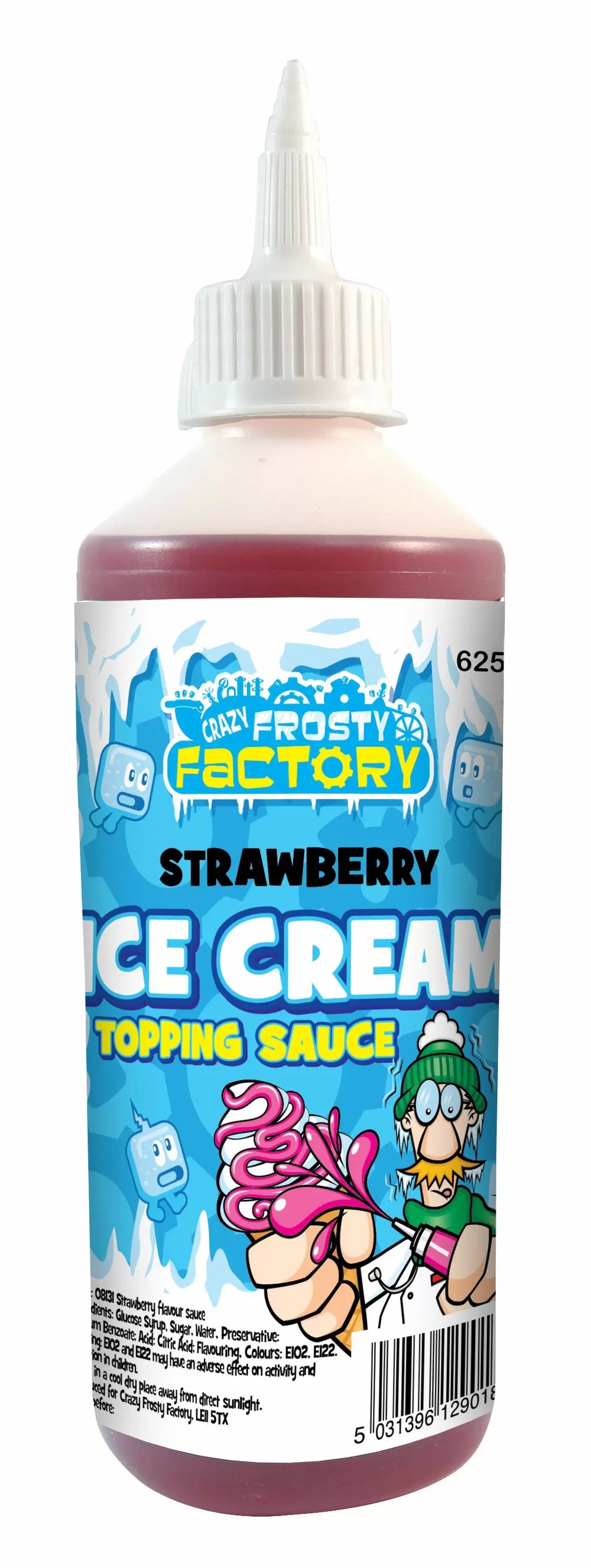 Crazy Frosty Factory Strawberry Ice Cream Topping Sauce 625ml