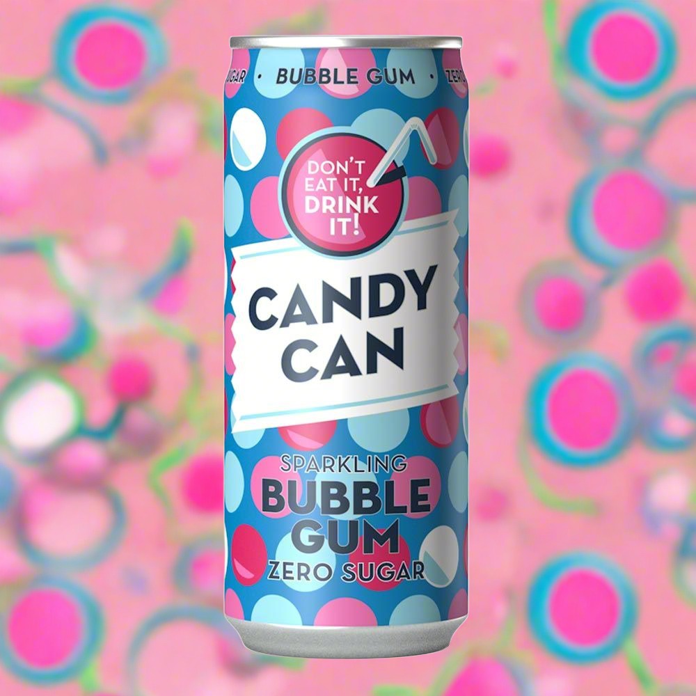 Candy Can Sparkling Bubble Gum Zero Sugar Can 330ml