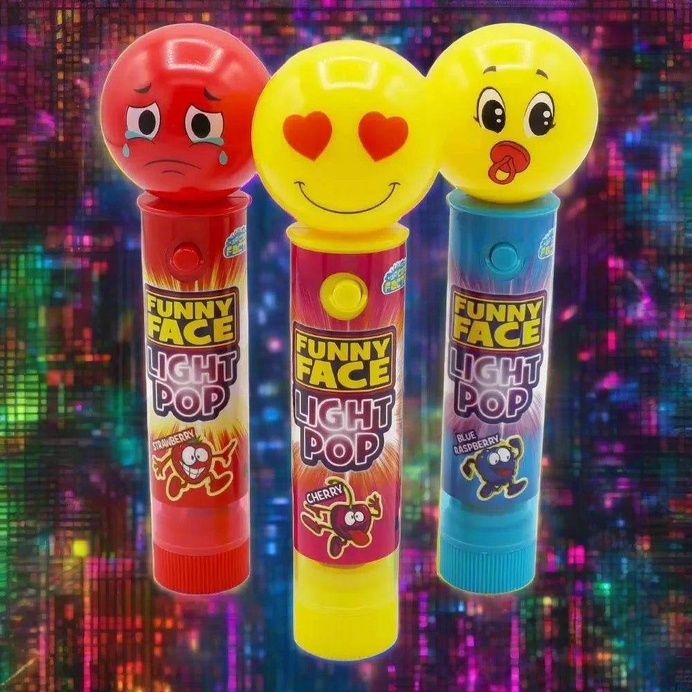 Crazy Candy Factory Funny Face Light Pops 11g