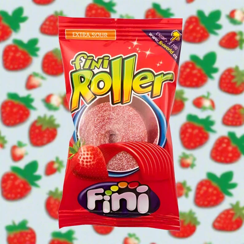 Fini Fizzy Strawberry Rollers 20g