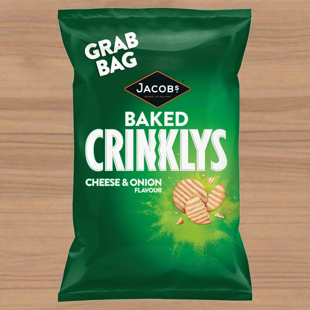 Jacobs Baked Crinklys Cheese & Onion Flavour 50g Single Packet