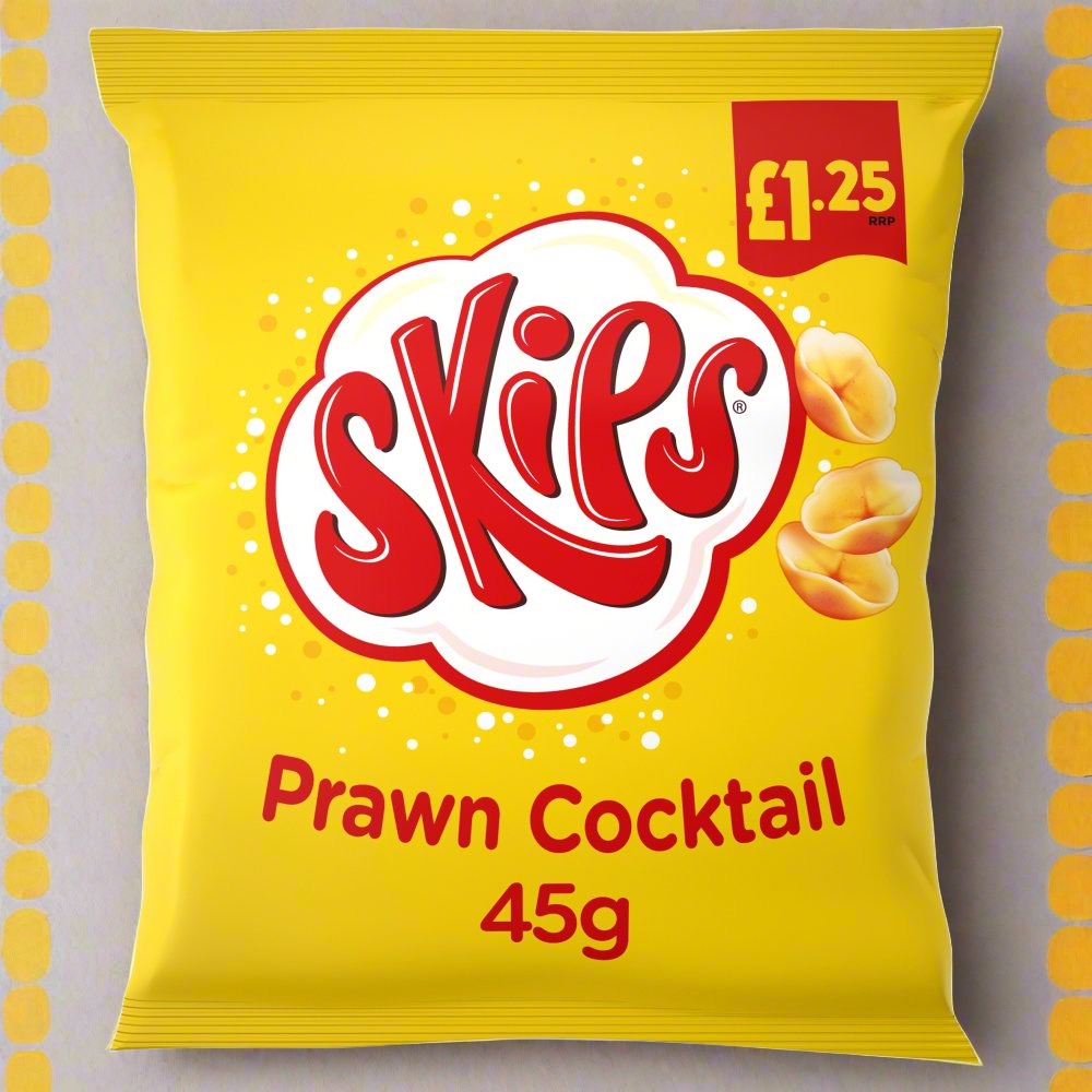 Skips Prawn Cocktail Crisps 45g £1.25 PMP Single Packet