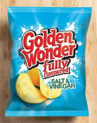 Golden Wonder Salt and Vinegar Crisps 32.5g Single Packet
