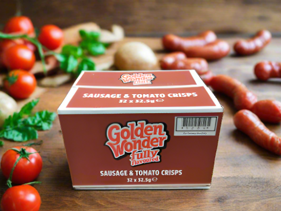 Golden Wonder Sausage And Tomato Crisps 32.5g 32 Pack