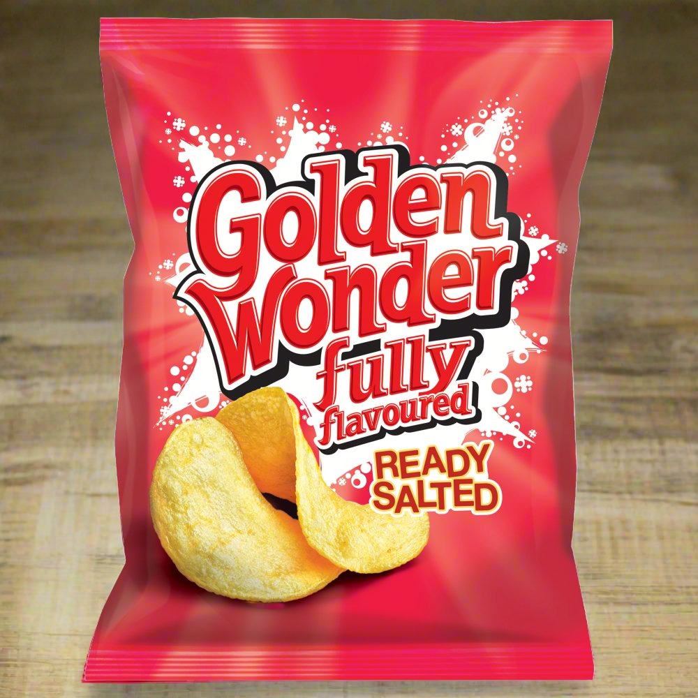 Golden Wonder Ready Salted Crisps 32.5g Single Packet