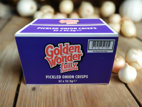 Golden Wonder Pickled Onion Crisps 32.5g 32 Pack