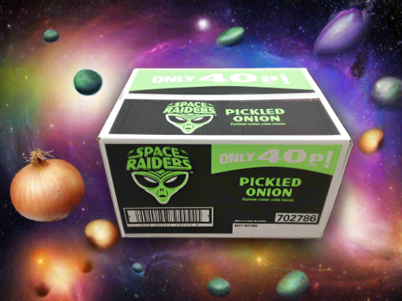 Space Raiders Pickled Onion Snacks 25g Full Box (36 Pack)