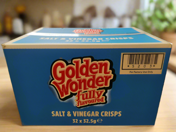 Golden Wonder Salt and Vinegar Crisps 32.5g 32 Pack