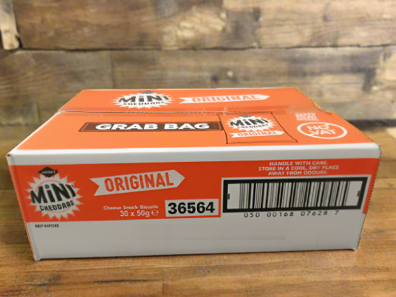 Jacob's Mini Cheddars Original Cheese Snacks 50g Full Box (30 Pack)