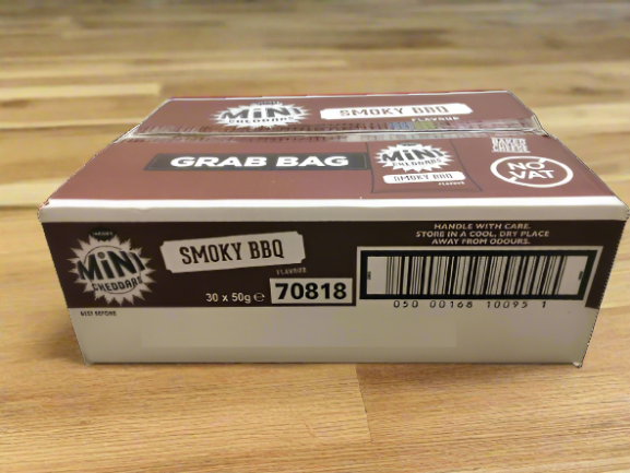Jacob's Mini Cheddars Smoky BBQ Cheese Snacks 50g Full Box (30 Pack)