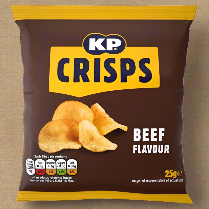KP Beef Crisps 25g Full Box (48 Pack)