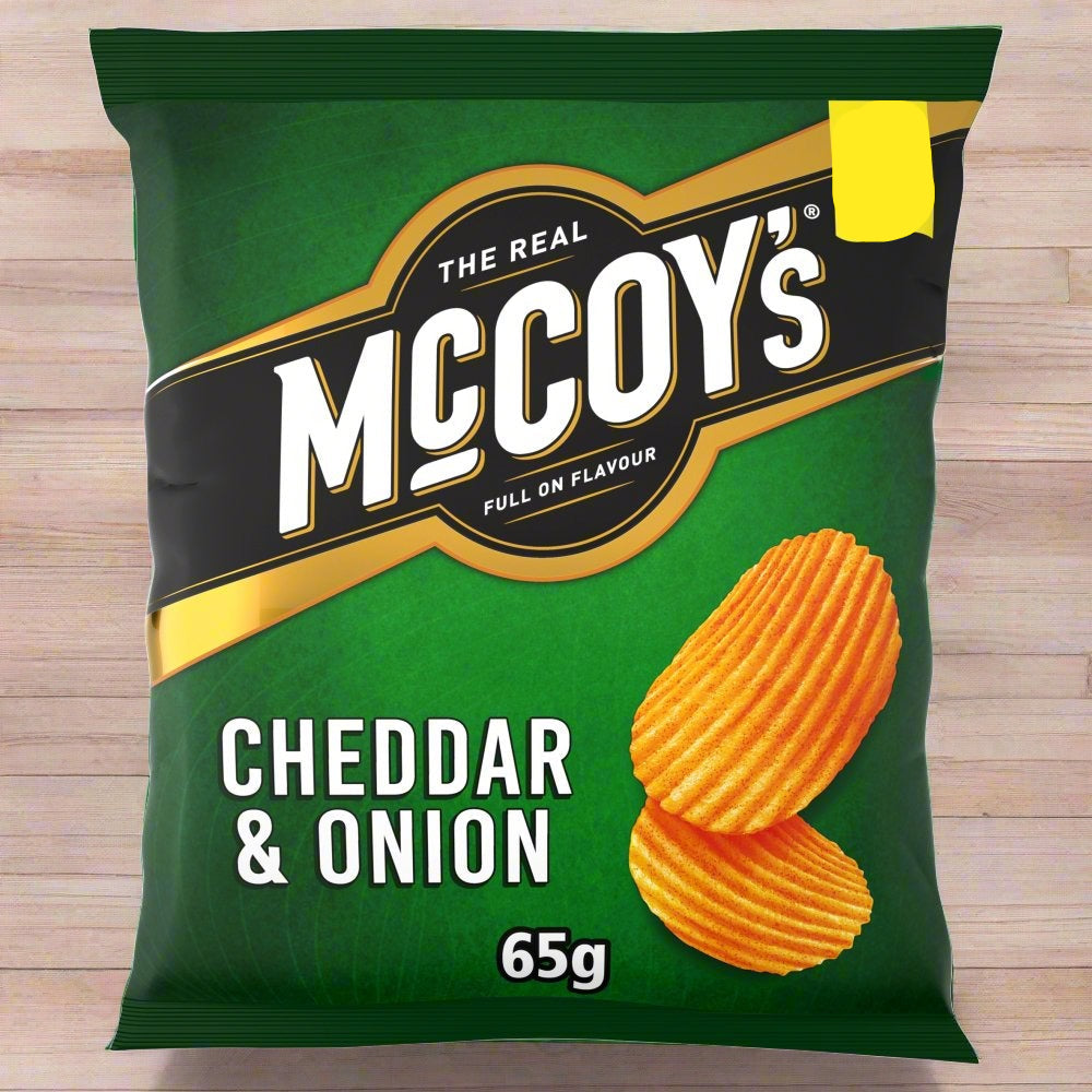 McCoy's Cheddar & Onion Sharing Crisps 65g £1.35 Full Box of 20