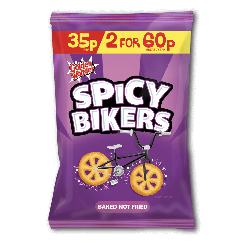 Golden Wonder Spicy Bikers Spicy Flavour Corn Snacks 22g Single Packet