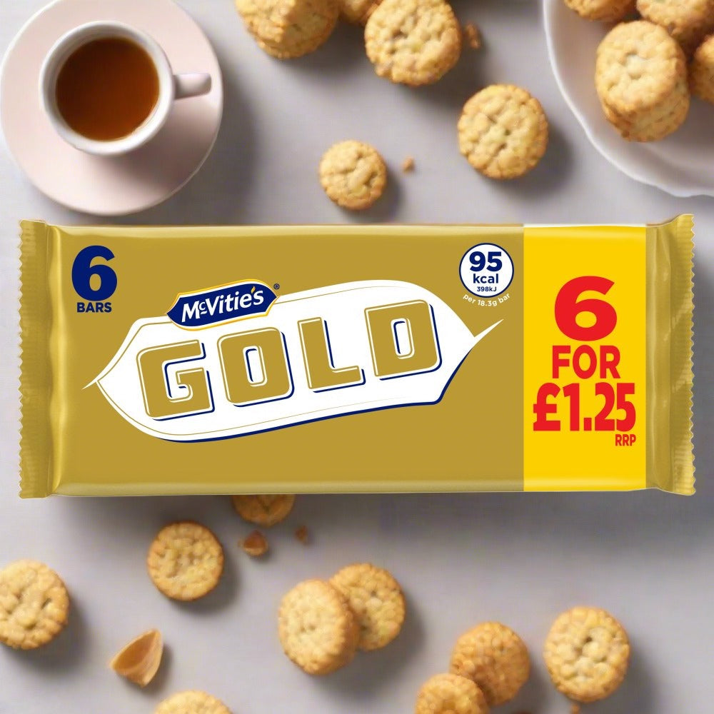 McVitie's Gold  Biscuit Bars 6 Pack 106g