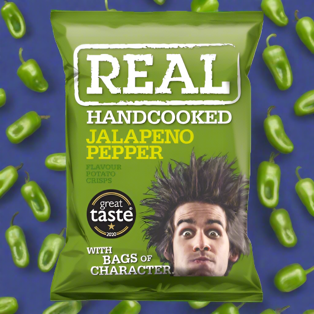 Real Hand Cooked Jalapeno Pepper Flavour 35g Full Box (24 Pack)