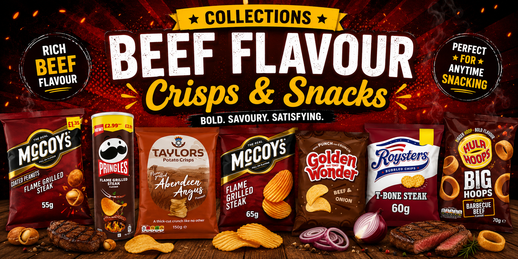 Beef Flavour Crisps & Snacks