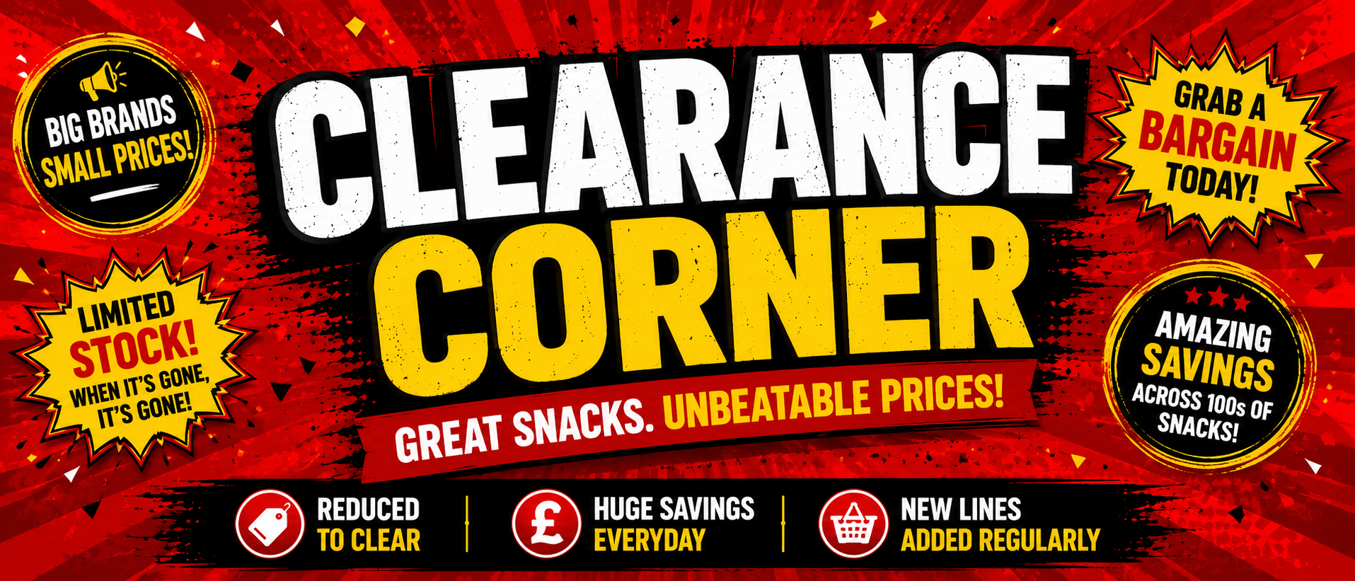 Clearance corner at snacksonline.co.uk