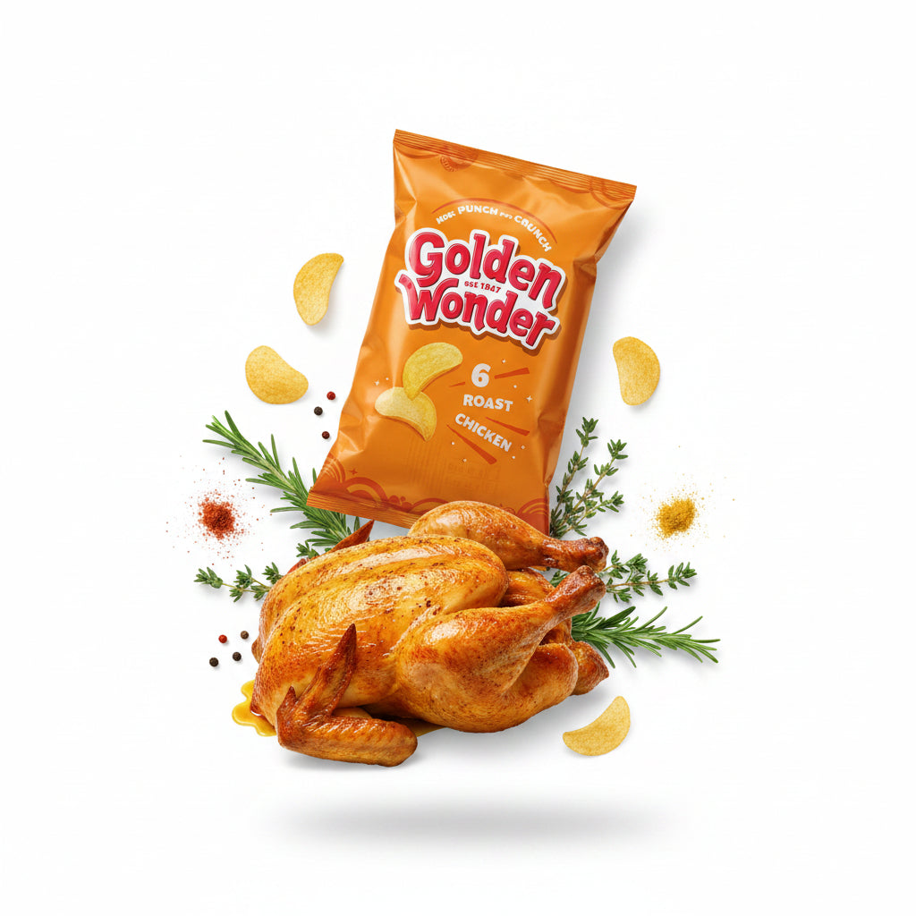 Golden Wonder Roast Chicken Crisps Multipack 6 x 25g – Classic Favourite