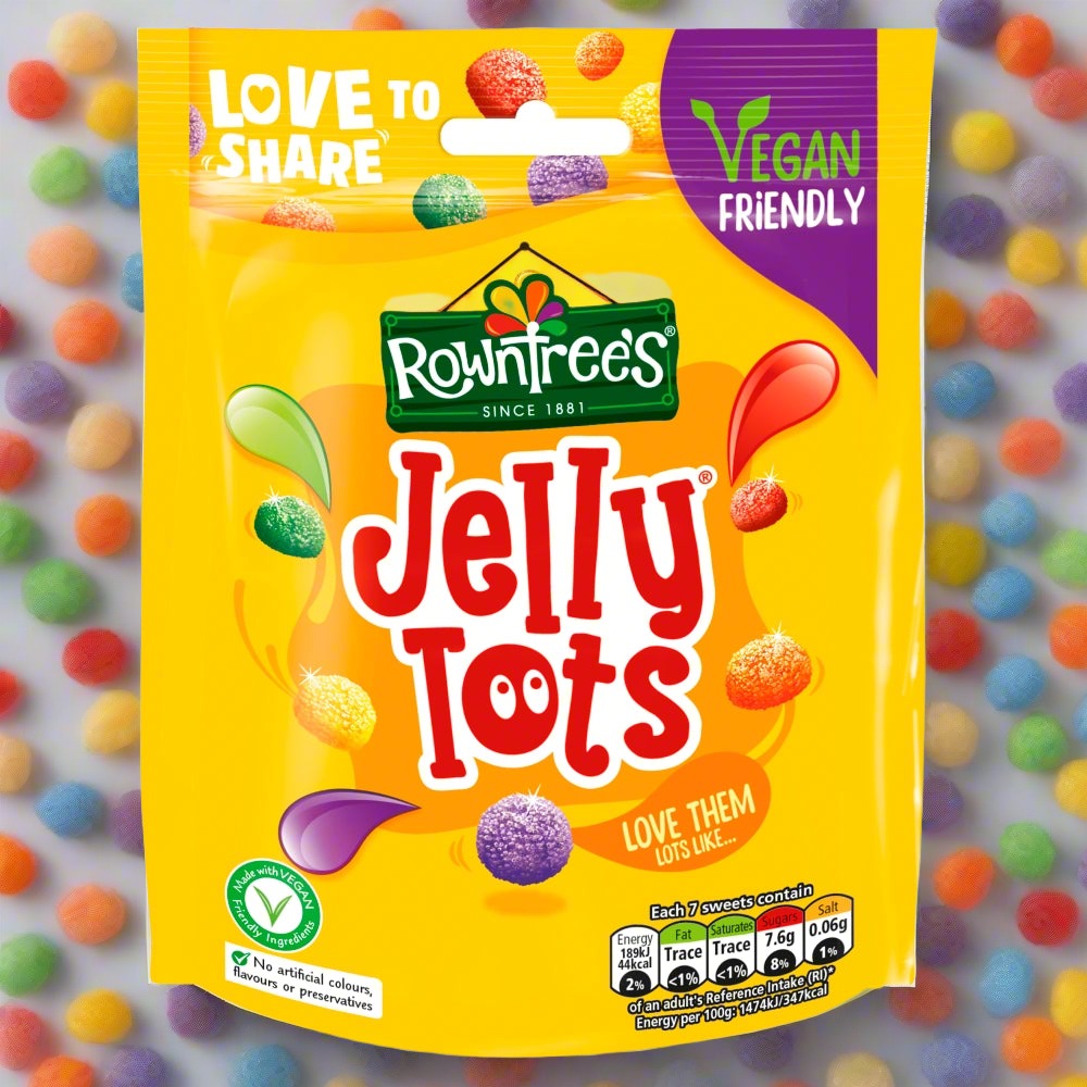 Rowntree's Jelly Tots Vegan Friendly Sweets Sharing Bag 150g