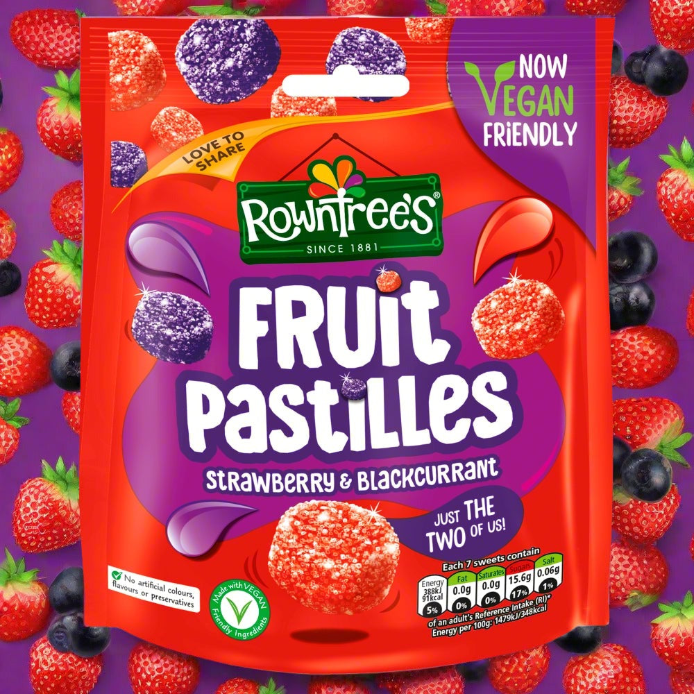 Rowntree's Fruit Pastilles Strawberry & Blackcurrant Sharing Pouch 143g