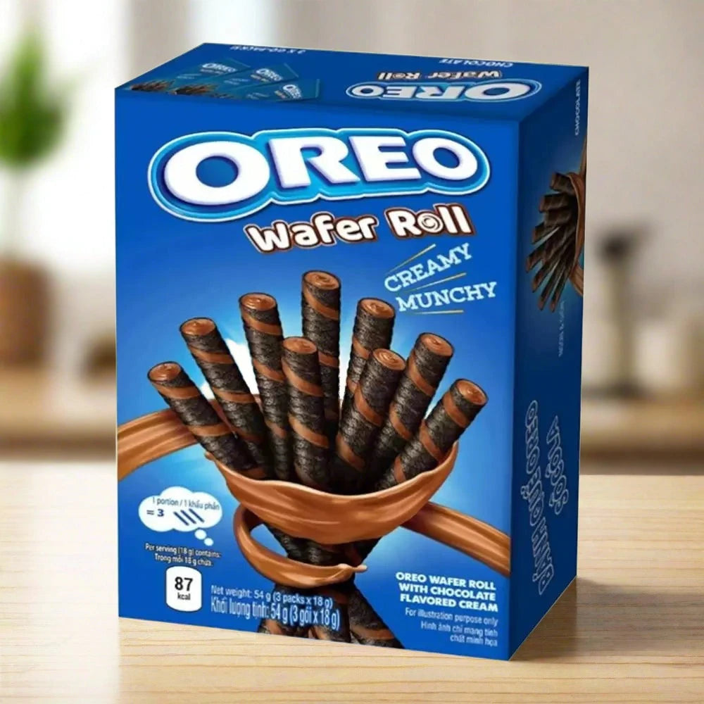 Oreo Chocolate Cream Filled Wafer Rolls 54g