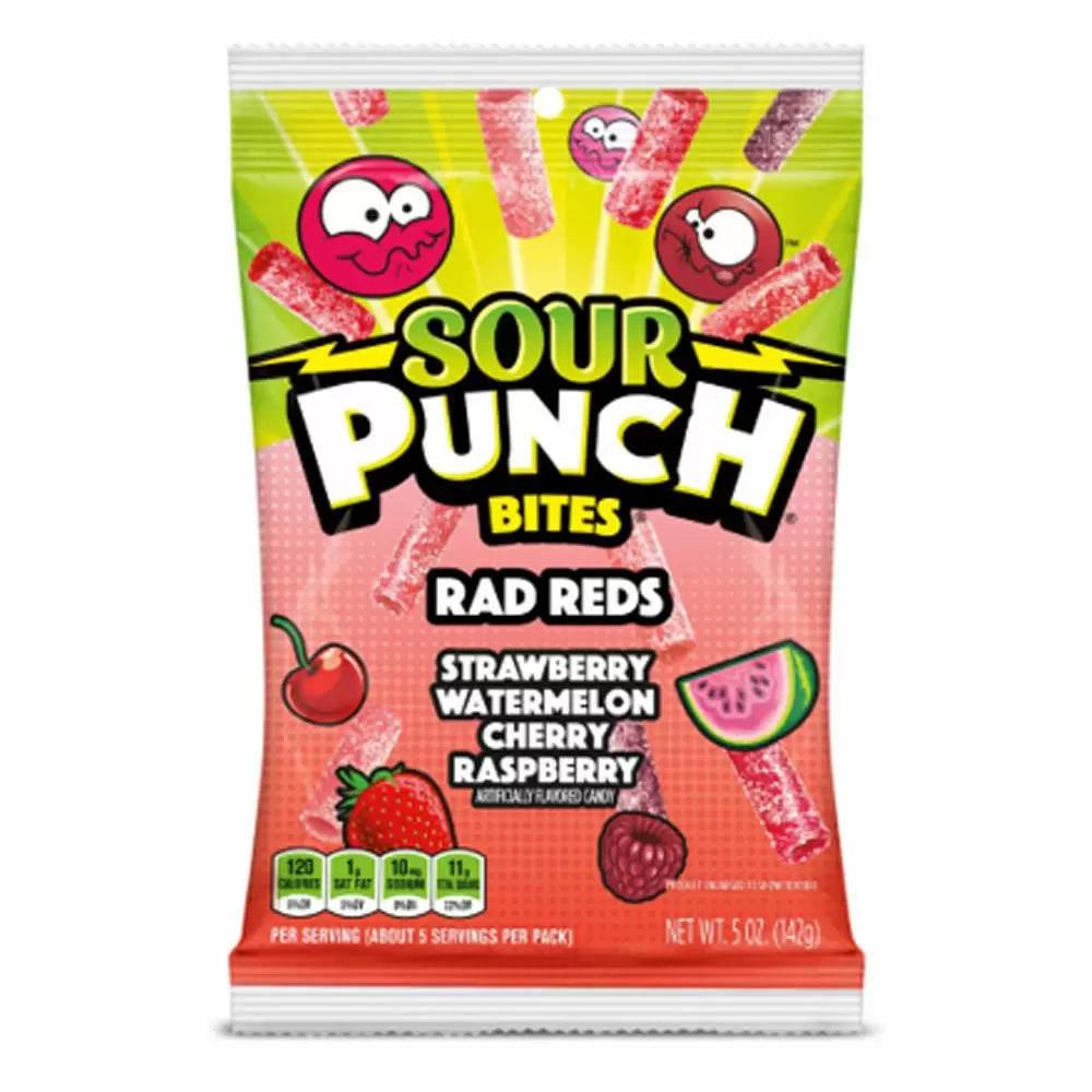 Sour Punch Bites Rad Reds Bag 142g