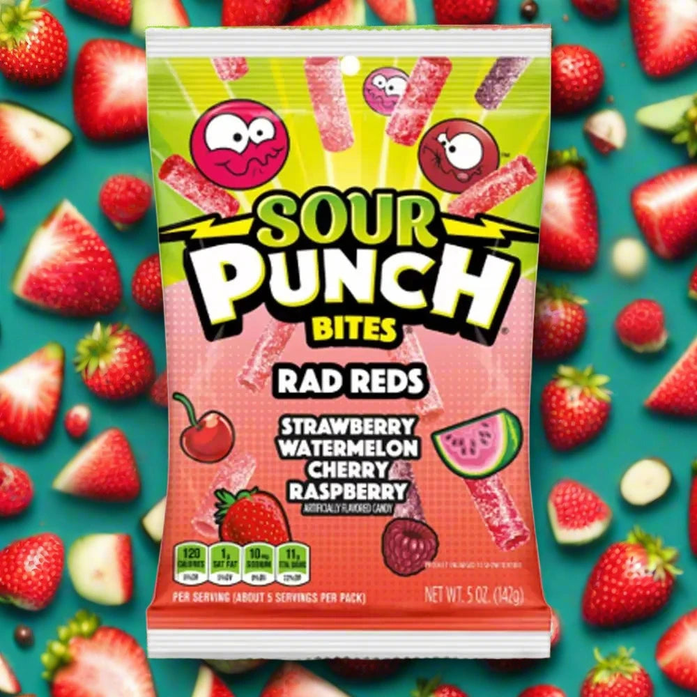 Sour Punch Bites Rad Reds Bag 142g