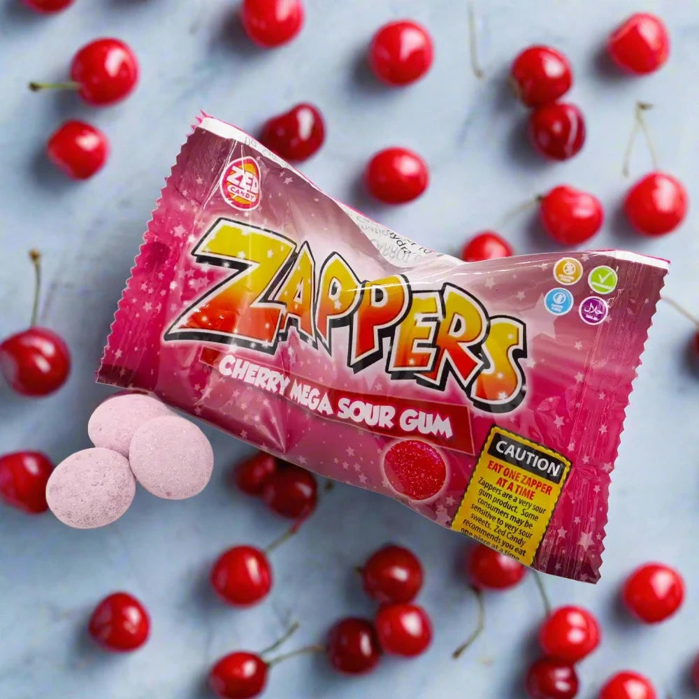 Zed Candy Zappers Cherry Mega Sour Gum 50g 