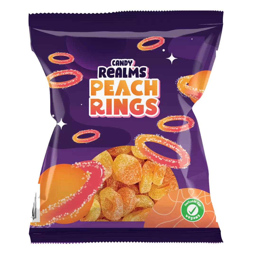 Candy Realms Peach Rings Bag 190g