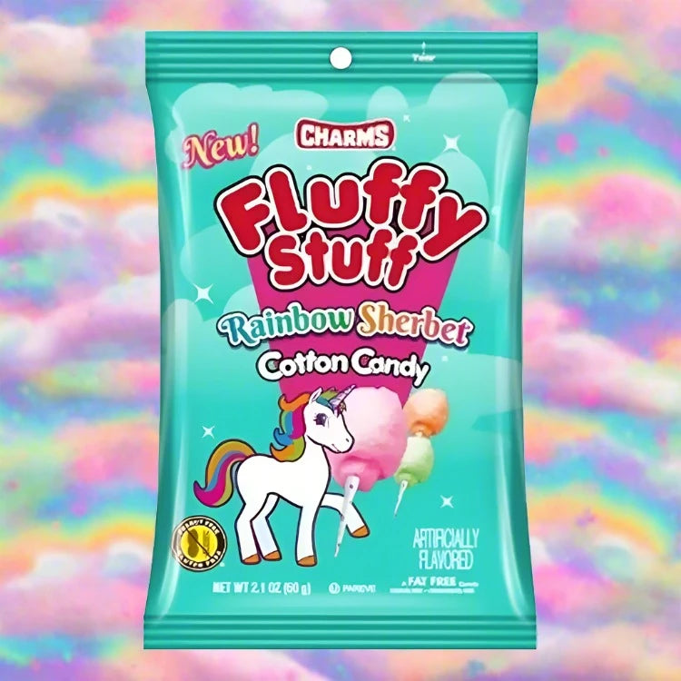 Charms Fluffy Stuff Rainbow Sherbet Cotton Candy 60g