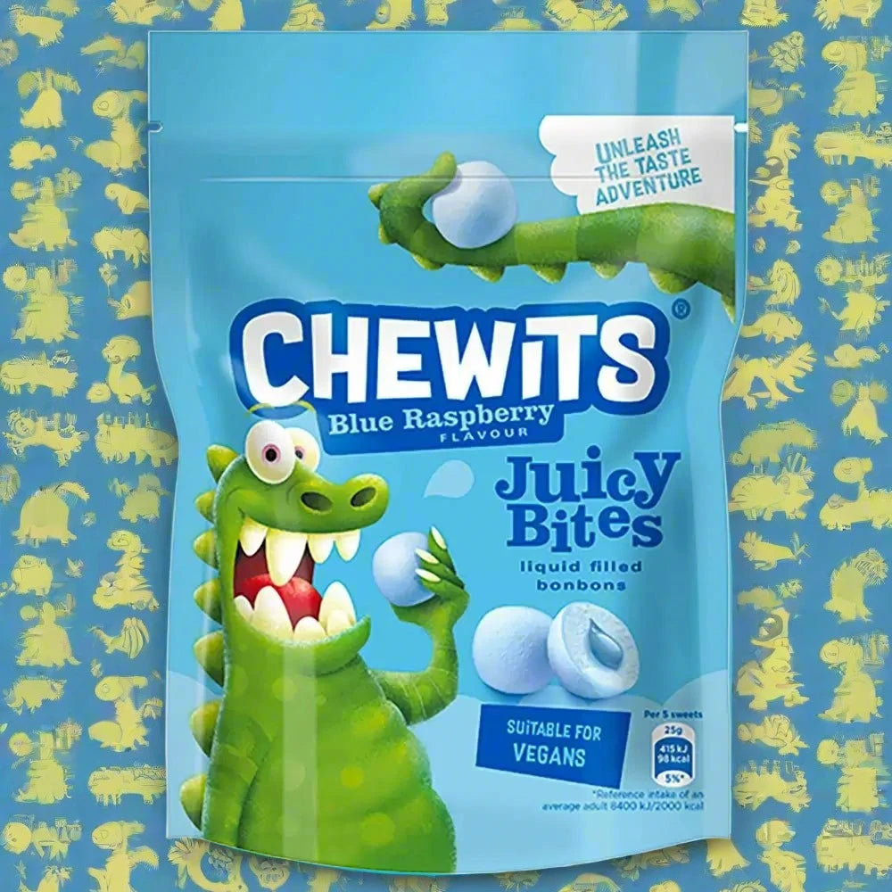 Buy Chewits Blue Raspberry Juicy Bites 115g at SnacksOnline Snacks Online