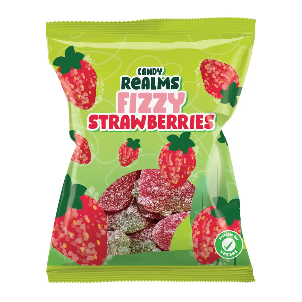 Candy Realms Fizzy Strawberries Bag 190g
