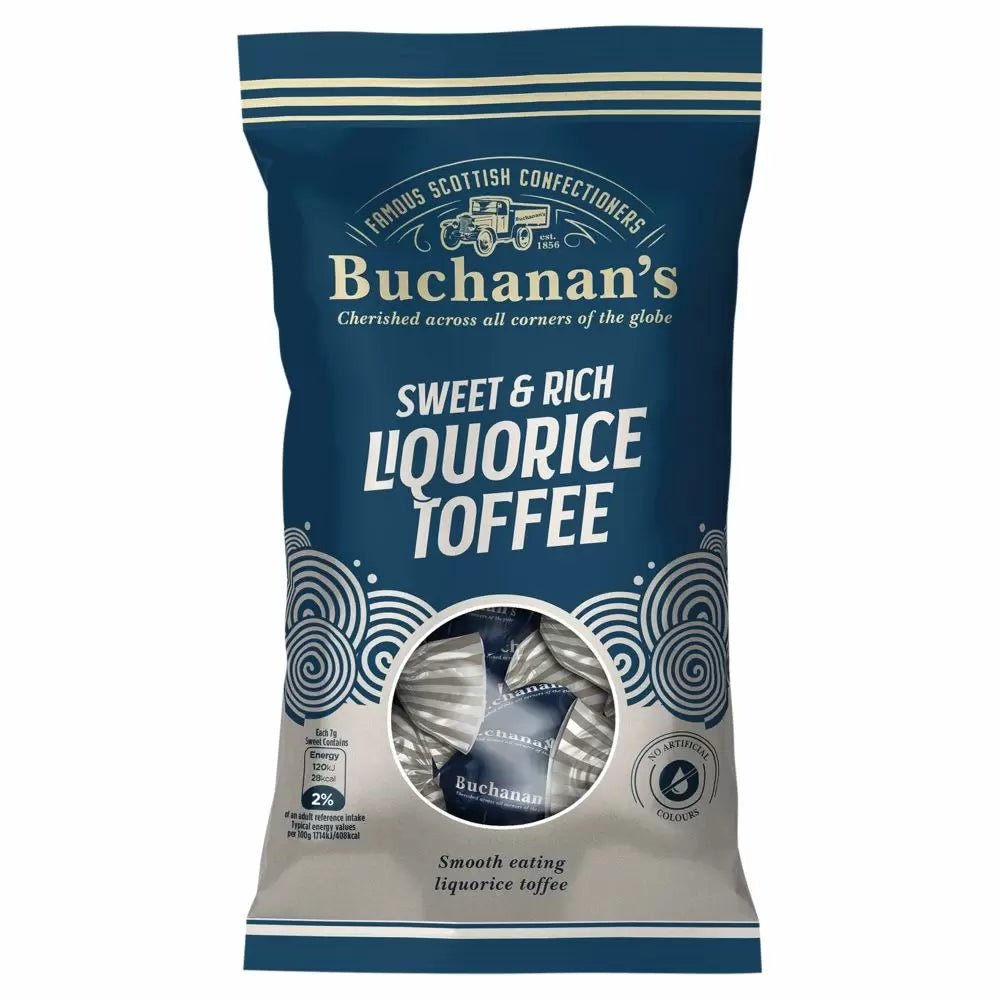 Buchanan's Sweet & Rich Liquorice Toffee Bag 120g