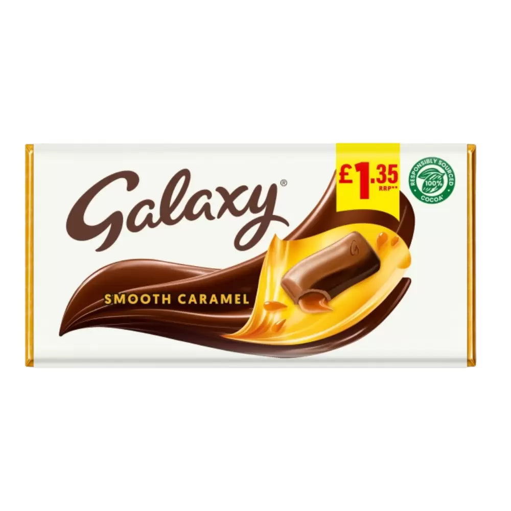 Galaxy Smooth Caramel & Milk Chocolate Block Bar £1.35 PMP 135g