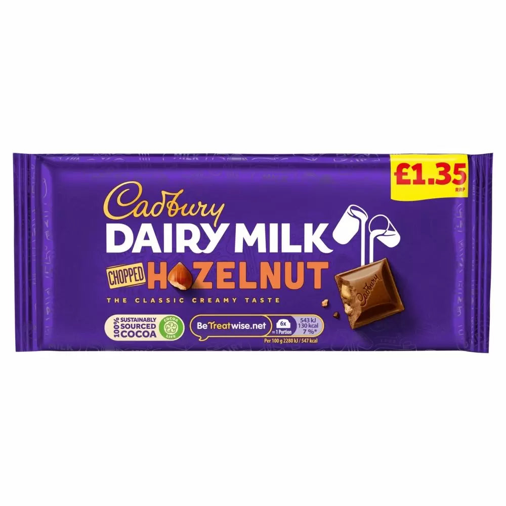 Cadbury Dairy Milk Chopped Nut Chocolate Bar 95g