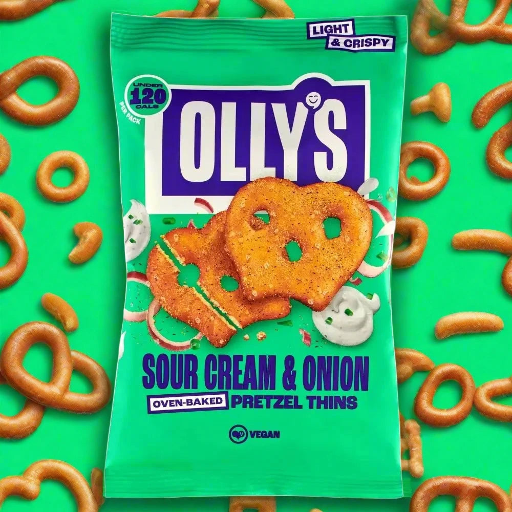 Olly's Sour Cream & Onion Oven-Baked Pretzel Thins Bag 35g