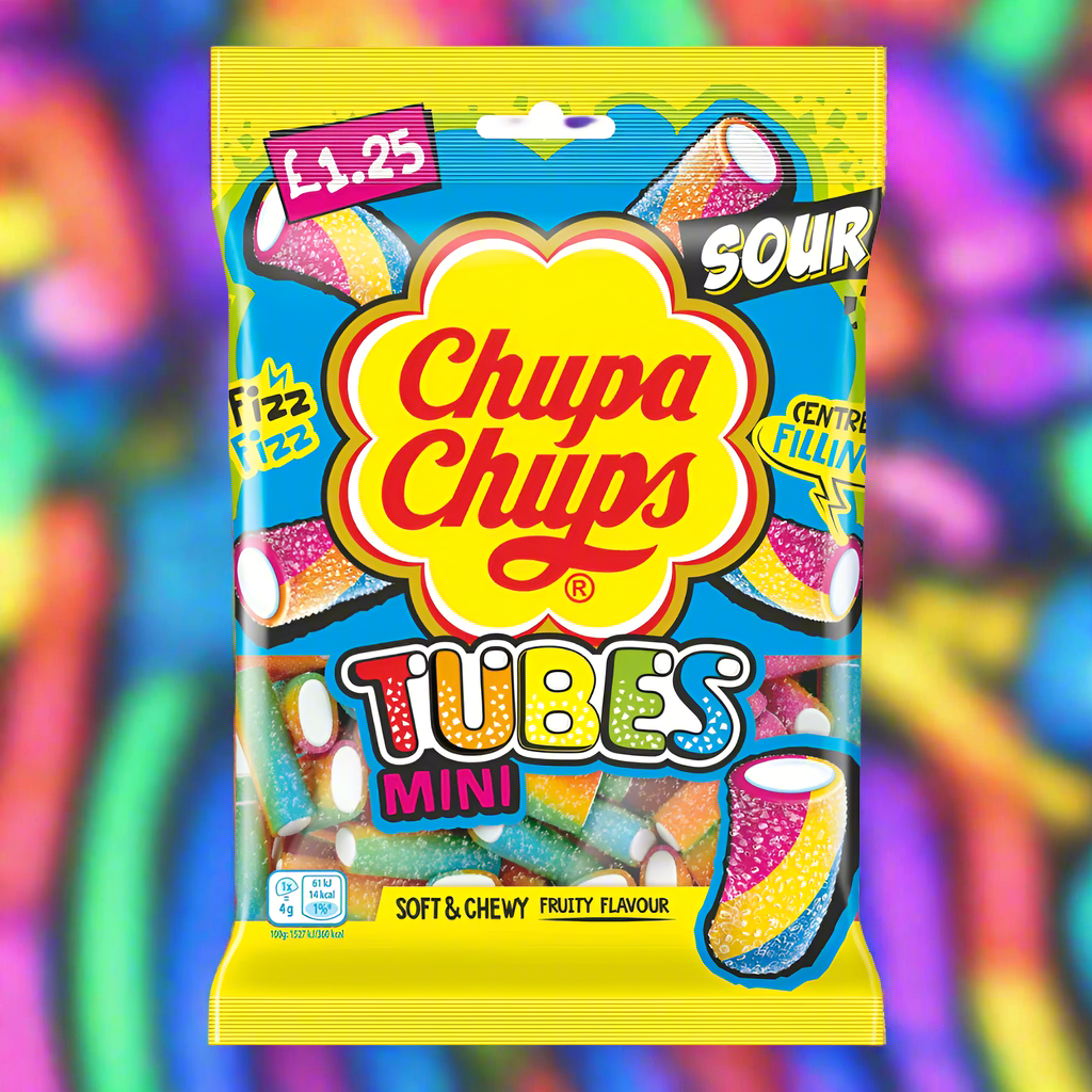Chupa Chups Mini Sour Tubes Bag 120g £1.25 PMP