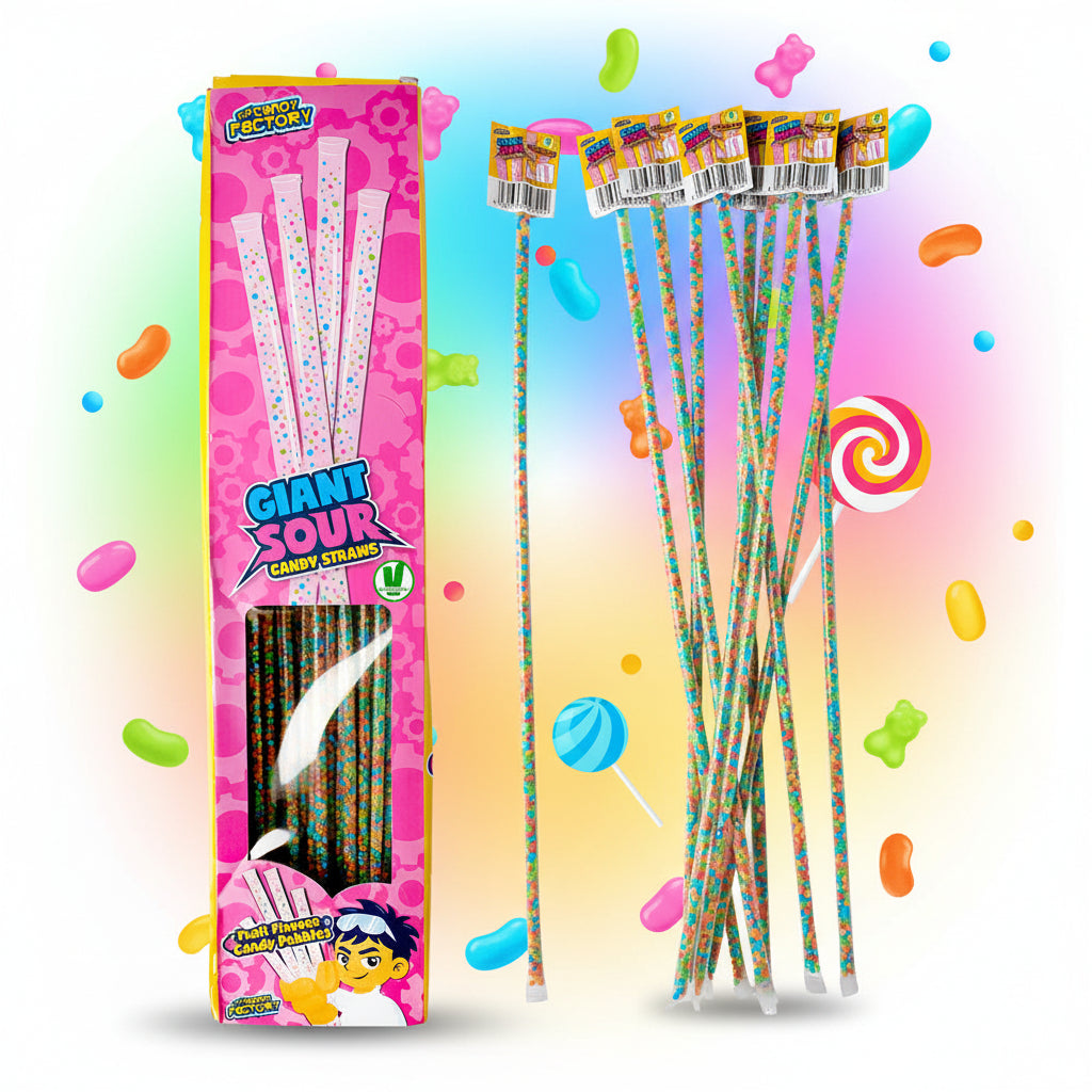 Crazy Candy Factory Giant Sour Candy Straw 12g - Single