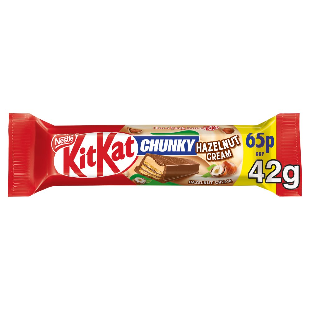 Kit Kat Chunky Hazelnut Cream Chocolate Bar 42g PMP 65p
