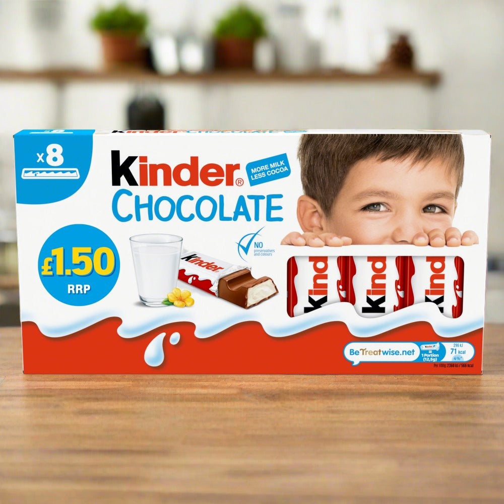 Kinder Chocolate Small Bars Multipack 8 x 12.5g (100g)