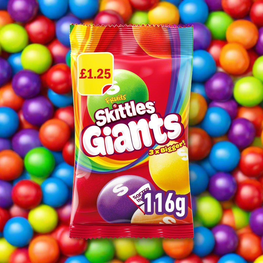 Skittles Giants Fruit Sweets Bag 116g
