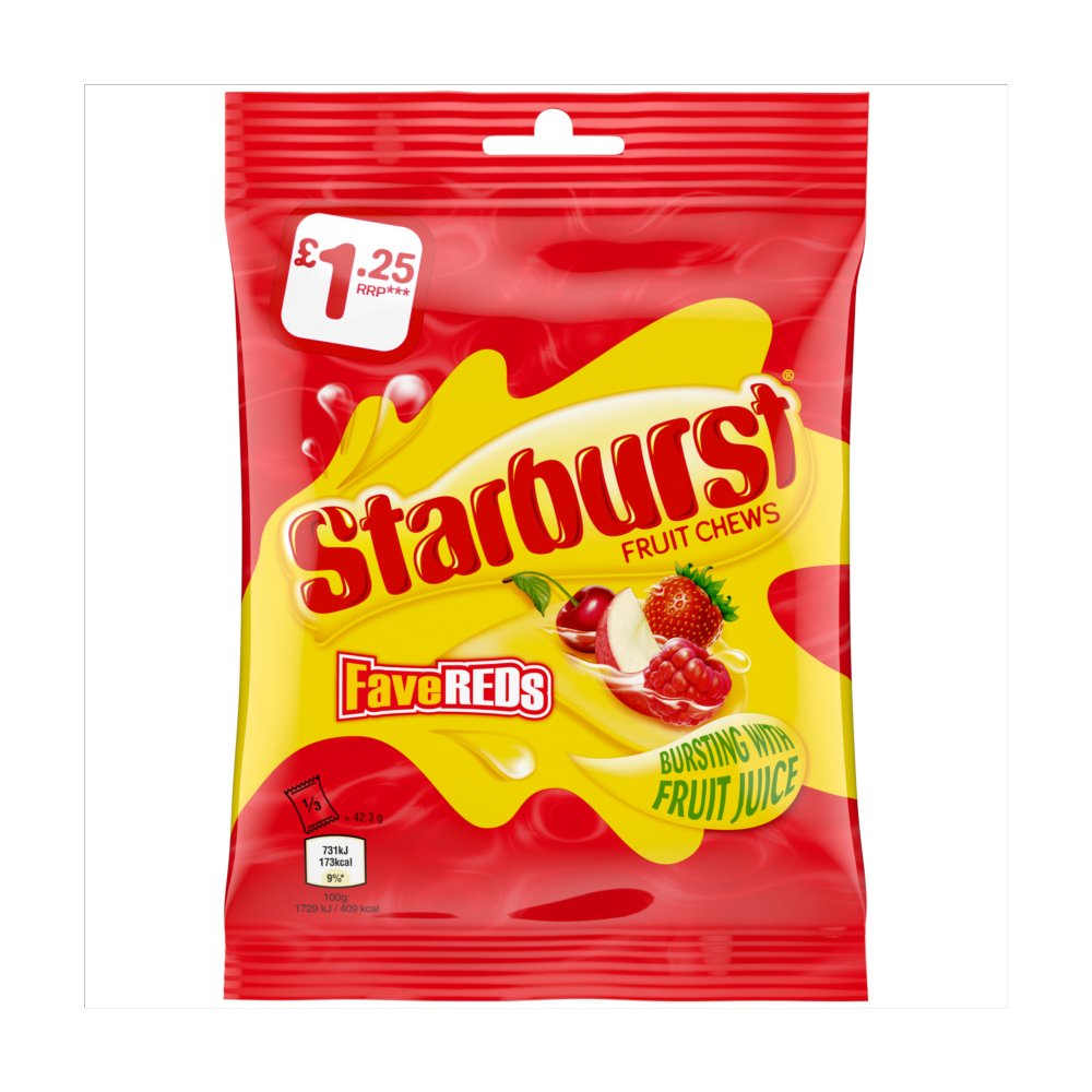 Starburst Fruit Chews Fave Reds Bag 127g