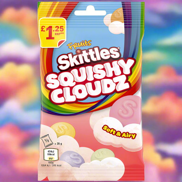 Skittles Squishy Cloudz Fruit Sweets Treat Bag 70g 