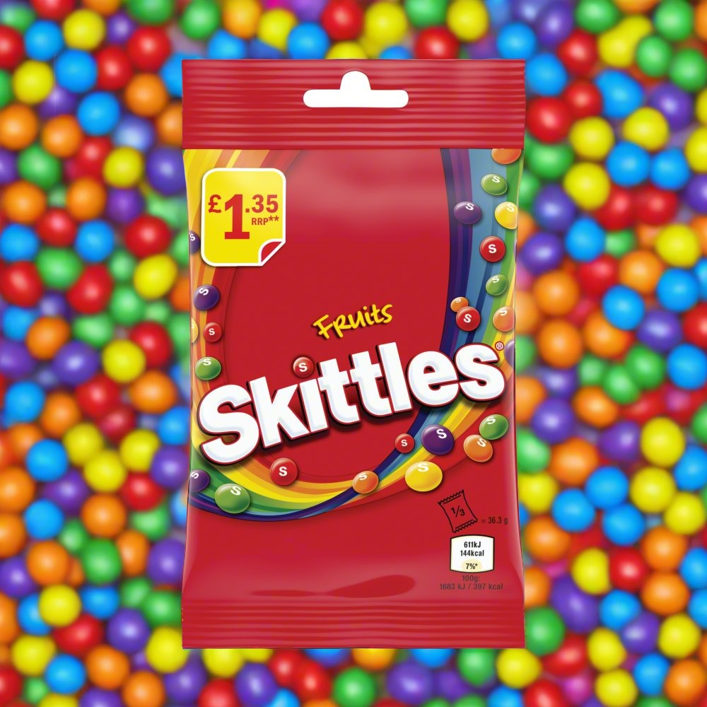 Skittles Vegan Chewy Sweets Fruit Flavoured Treat Bag £1.35 PMP 109g